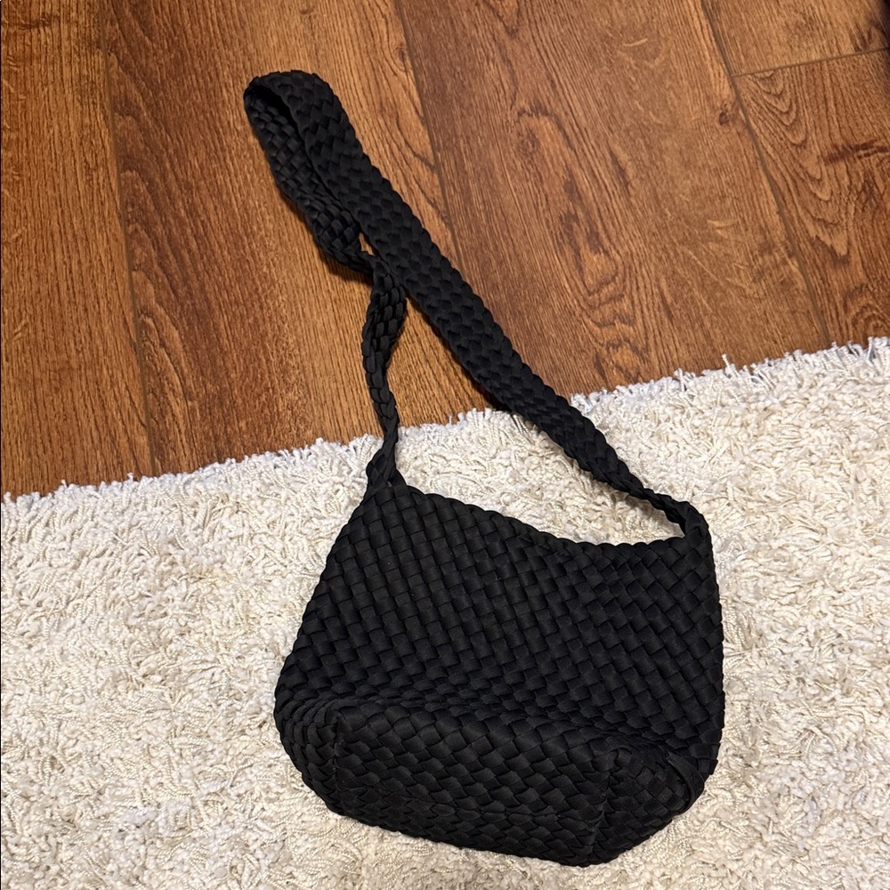 Like New! Naghedi black woven Shoulder Bag